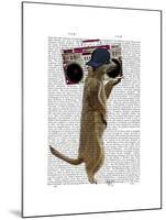 Meerkat with Boom Box Ghetto Blaster-Fab Funky-Mounted Art Print