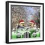 Meerkats Driving Car Through Snow Scene Wearing-null-Framed Photographic Print