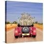 Meerkats in Car Waving-null-Stretched Canvas