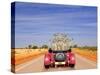 Meerkats in Car Waving-null-Stretched Canvas
