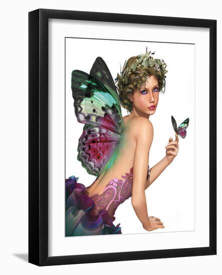 Meet A Butterfly Ca-Atelier Sommerland-Framed Art Print
