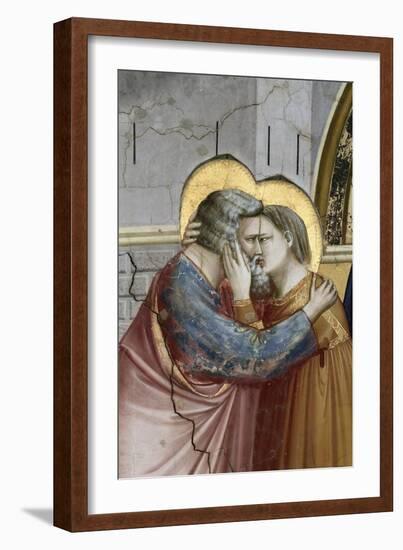 Meeting at the Golden Gate, Detail-Giotto di Bondone-Framed Giclee Print