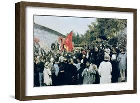 Meeting at the Mur Des Federes - Pere Lachaise, 1883-Ilya Efimovich Repin-Framed Giclee Print