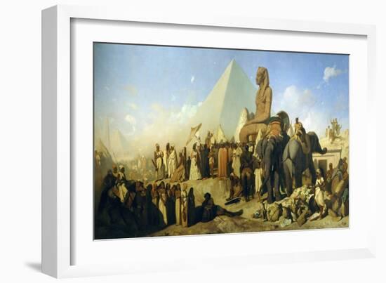 Meeting Between Cambyses II and Psammetichus III-Jean Adrien Guignet-Framed Giclee Print