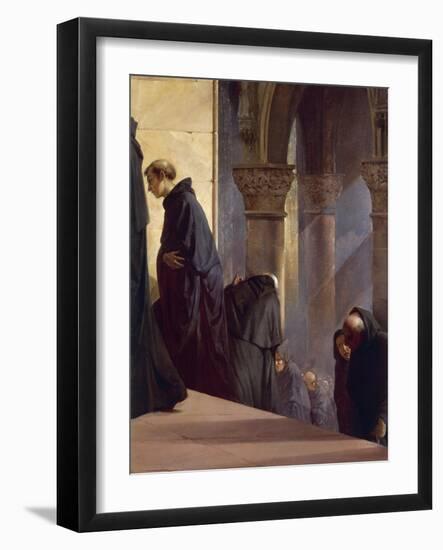Meeting Between Dante and Brother Hilary, 1845-Giuseppe Bertini-Framed Giclee Print