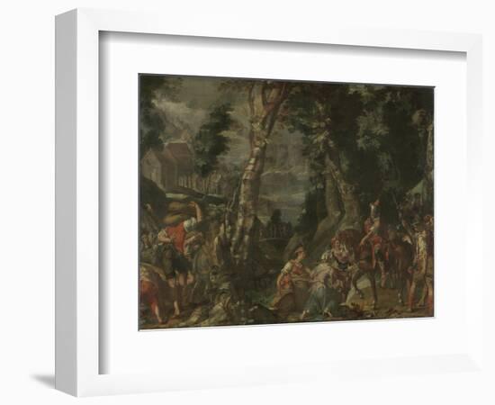 Meeting Between David and Abigail-Joachim Wtewael-Framed Art Print