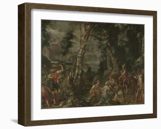 Meeting Between David and Abigail-Joachim Wtewael-Framed Art Print