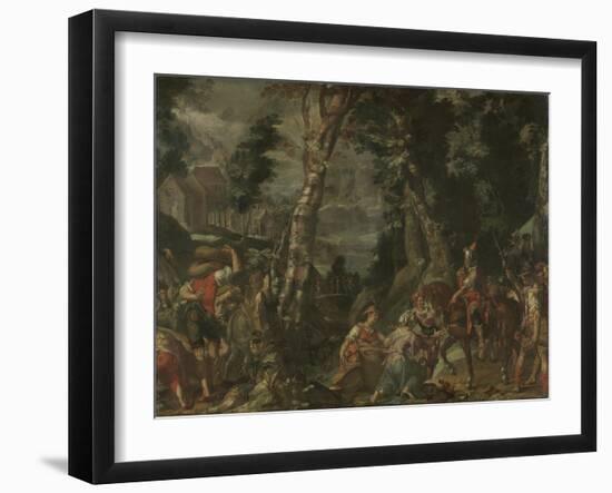 Meeting Between David and Abigail-Joachim Wtewael-Framed Art Print