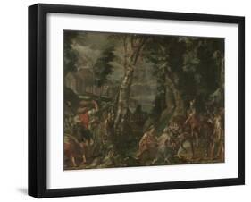 Meeting Between David and Abigail-Joachim Wtewael-Framed Art Print