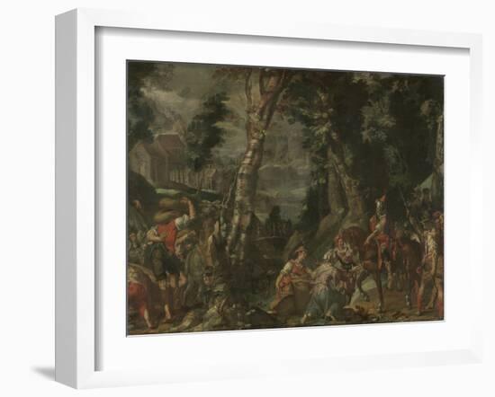 Meeting Between David and Abigail-Joachim Wtewael-Framed Art Print