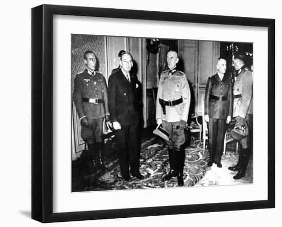 Meeting Between German Officers and French Vichy Government Officials, France, 1940-1944-null-Framed Giclee Print