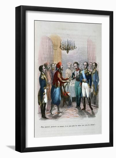 Meeting Between Ibrahim Pacha and Colonel Faudoa, Egypt, 1828-Jean Adolphe Beauce-Framed Giclee Print