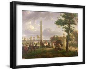 Meeting Between Napoleon I and Pope Pius VII in the Forest of Fontainebleau in 1804, 1808-Alexandre Hyacinthe Dunouy-Framed Giclee Print