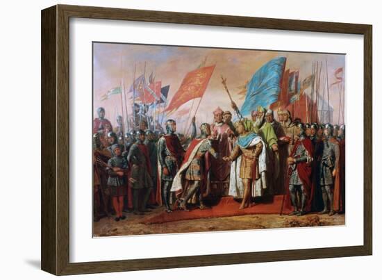 Meeting between Philip II, Capetian King of France and Henry II, Plantagenet King of England-Gillot Saint-Evre-Framed Giclee Print