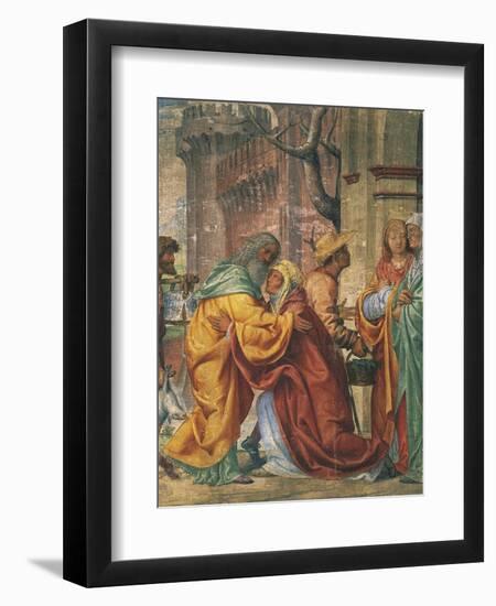 Meeting Between St Anne and St Joachim, Detail from Stories of St Joseph-Bernardino Luini-Framed Giclee Print