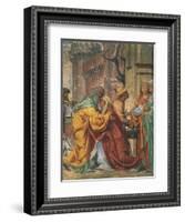 Meeting Between St Anne and St Joachim, Detail from Stories of St Joseph-Bernardino Luini-Framed Giclee Print