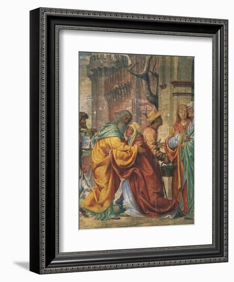 Meeting Between St Anne and St Joachim, Detail from Stories of St Joseph-Bernardino Luini-Framed Giclee Print