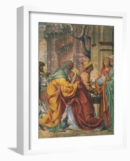 Meeting Between St Anne and St Joachim, Detail from Stories of St Joseph-Bernardino Luini-Framed Giclee Print