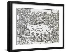 Meeting Between Turks and Arabs, Morocco, Engraving from Universal Cosmology-Andre Thevet-Framed Giclee Print