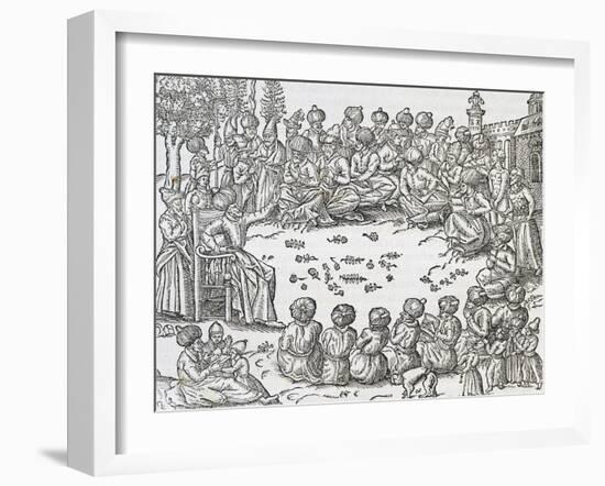 Meeting Between Turks and Arabs, Morocco, Engraving from Universal Cosmology-Andre Thevet-Framed Giclee Print