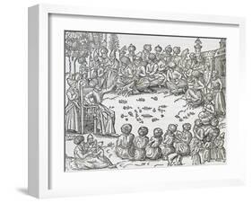 Meeting Between Turks and Arabs, Morocco, Engraving from Universal Cosmology-Andre Thevet-Framed Giclee Print