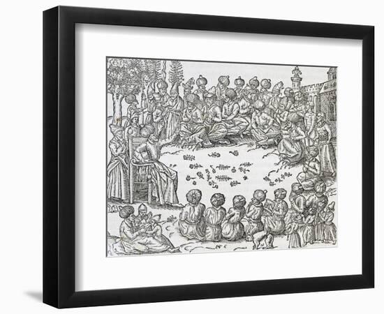 Meeting Between Turks and Arabs, Morocco, Engraving from Universal Cosmology-Andre Thevet-Framed Giclee Print