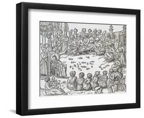 Meeting Between Turks and Arabs, Morocco, Engraving from Universal Cosmology-Andre Thevet-Framed Giclee Print