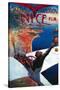 Meeting D' Aviation in Nice, France Poster - Europe-Lantern Press-Stretched Canvas