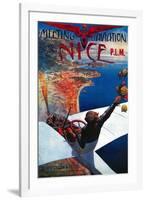 Meeting D' Aviation in Nice, France Poster - Europe-Lantern Press-Framed Art Print