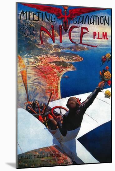 Meeting D' Aviation in Nice, France Poster - Europe-Lantern Press-Mounted Art Print