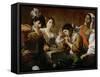 Meeting in a Tavern (Musician and Drinker)-Valentin de Boullogne-Framed Stretched Canvas