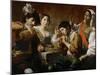Meeting in a Tavern (Musician and Drinker)-Valentin de Boullogne-Mounted Giclee Print