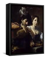 Meeting in Tavern-Valentin de Boulogne-Framed Stretched Canvas