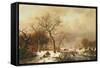 Meeting in the Snow-Frederik Marianus Kruseman-Framed Stretched Canvas