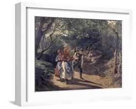 Meeting in the Woods-Ferdinand Waldmüller-Framed Giclee Print