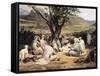 Meeting of Arabian Chiefs-Horace Vernet-Framed Stretched Canvas