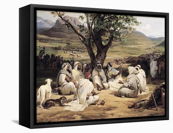 Meeting of Arabian Chiefs-Horace Vernet-Framed Stretched Canvas