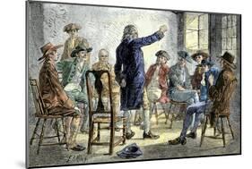 Meeting of Colonists Protesting British Treatment Before the American Revolution-null-Mounted Giclee Print