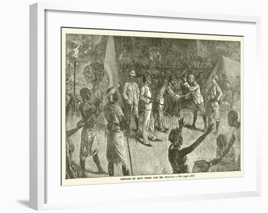 Meeting of Emin Pasha and Mr Stanley-null-Framed Giclee Print