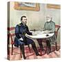 Meeting of Generals Grant (Lef) and Lee, American Civil War, 1865-Currier & Ives-Stretched Canvas