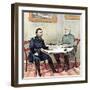 Meeting of Generals Grant (Lef) and Lee, American Civil War, 1865-Currier & Ives-Framed Giclee Print