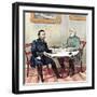 Meeting of Generals Grant (Lef) and Lee, American Civil War, 1865-Currier & Ives-Framed Giclee Print