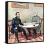 Meeting of Generals Grant (Lef) and Lee, American Civil War, 1865-Currier & Ives-Framed Stretched Canvas