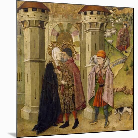 Meeting of Joachim and Anne Outside Golden Gate at Jerusalem-Jaume Huguet-Mounted Giclee Print