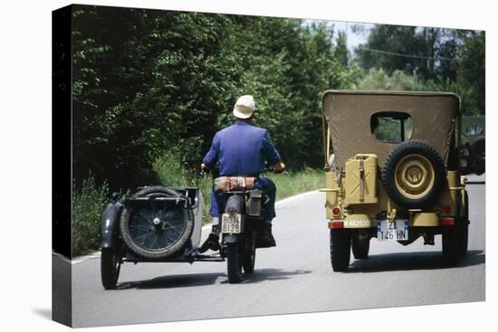 Meeting of Military Vehicles, Moto Guzzi Sidecars, 1941-null-Stretched Canvas