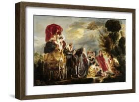 Meeting of Odysseus and Nausicaa-Jacob Jordaens-Framed Art Print