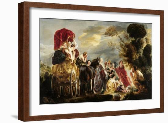 Meeting of Odysseus and Nausicaa-Jacob Jordaens-Framed Art Print