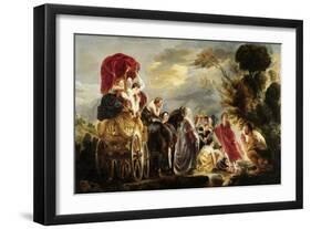 Meeting of Odysseus and Nausicaa-Jacob Jordaens-Framed Art Print