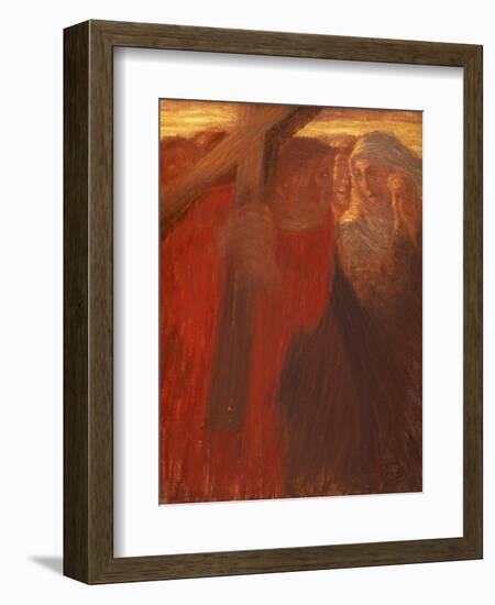 Meeting of Pious Women, Stations of Cross, 1901-Gaetano Previati-Framed Giclee Print