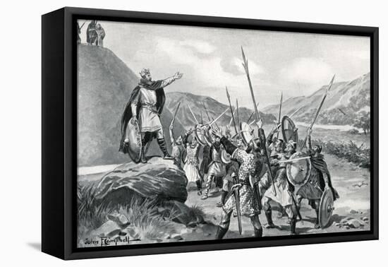 Meeting of Saxon Chiefs-G.F. Scott Elliot-Framed Stretched Canvas